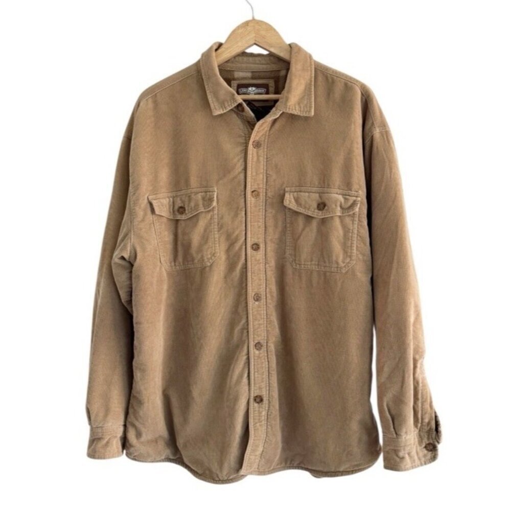 VINTAGE Levis Mens Sz XL Tan Corduroy Jean Fleece Flannel Lined Trucker Jacket